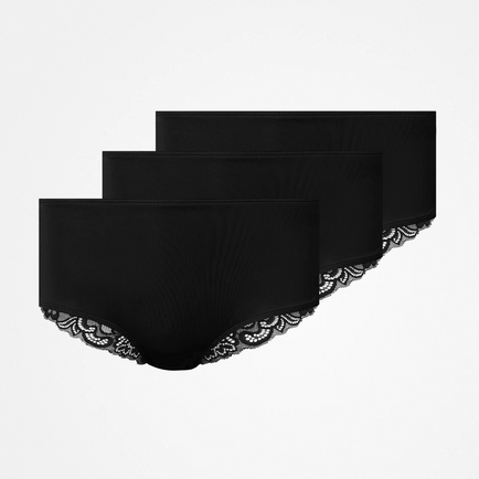 Seamless Hipster mit Spitze - Unterhosen - Schwarz