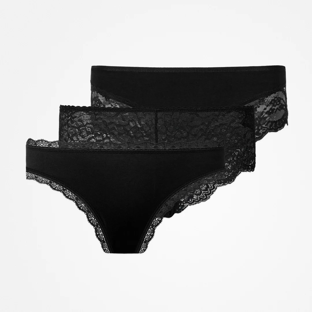 Hipster Panties Mix - Majtki - Czarny