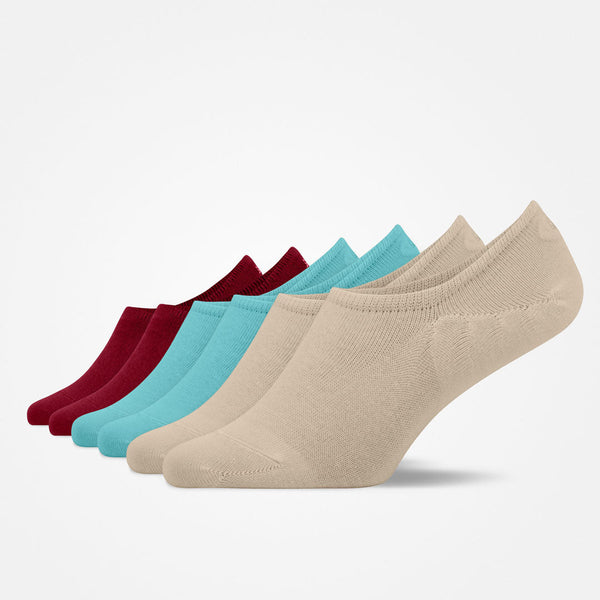 Füßlinge - Socken - Mix (Hafer/Pazifik Blau/Dunkelrot)