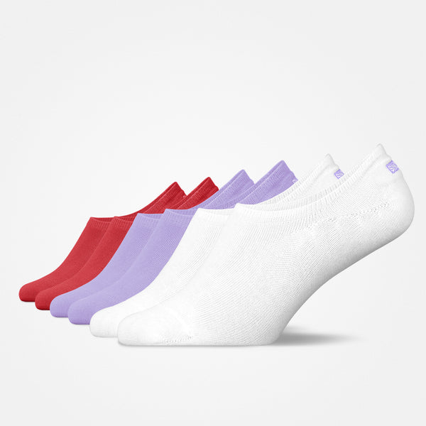 Füßlinge - Socken - Mix (Dunkelrot/Weiß/Flieder)