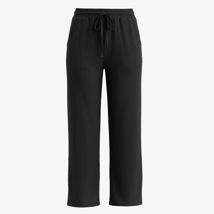 Pantalon lounge pour femmes en maille côtelée | Noir