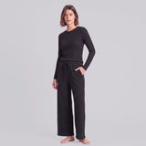 Pantaloni lounge donna a coste | Nero