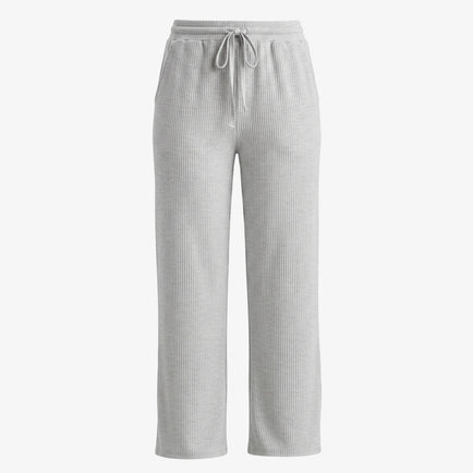 Loungehose Damen Rippstruktur - Hosen - Hellgrau Meliert