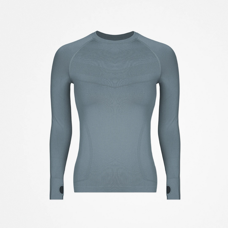 T-shirt de sport à manches longues pour femmes - Hauts - Bleu pigeon