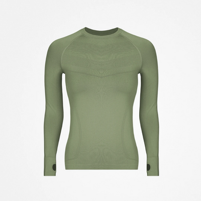 T-shirt sportiva a maniche lunghe da donna - Tops - Verde pastello