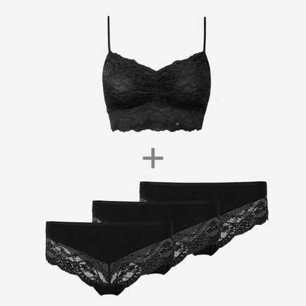 Ensemble Essentiels en Dentelle Hipster - Soutien-gorge en dentelle - Culottes hipster en dentelle