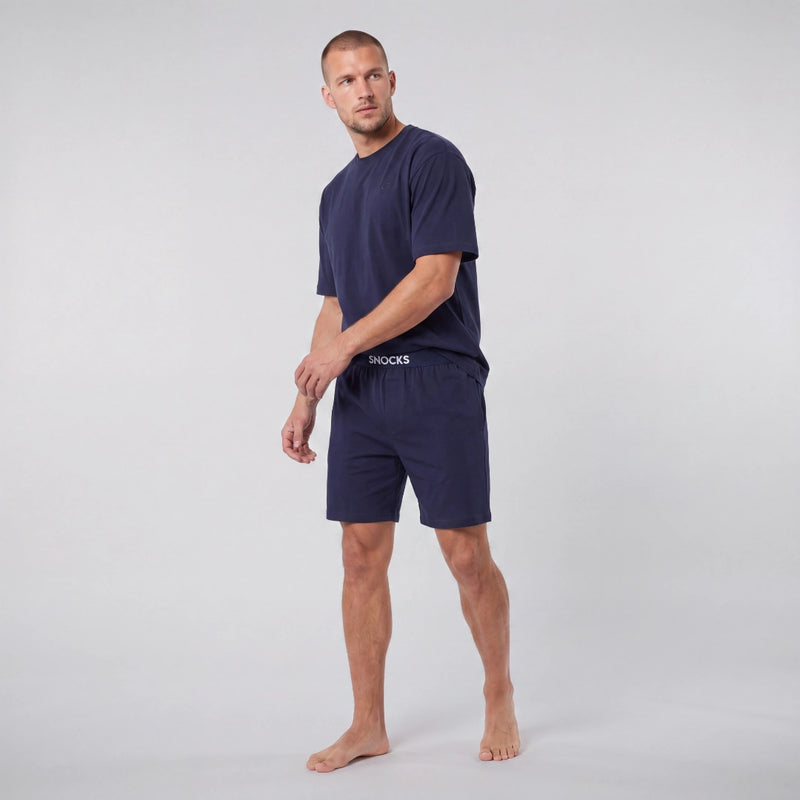 Set pigiama uomo corto | Blu scuro