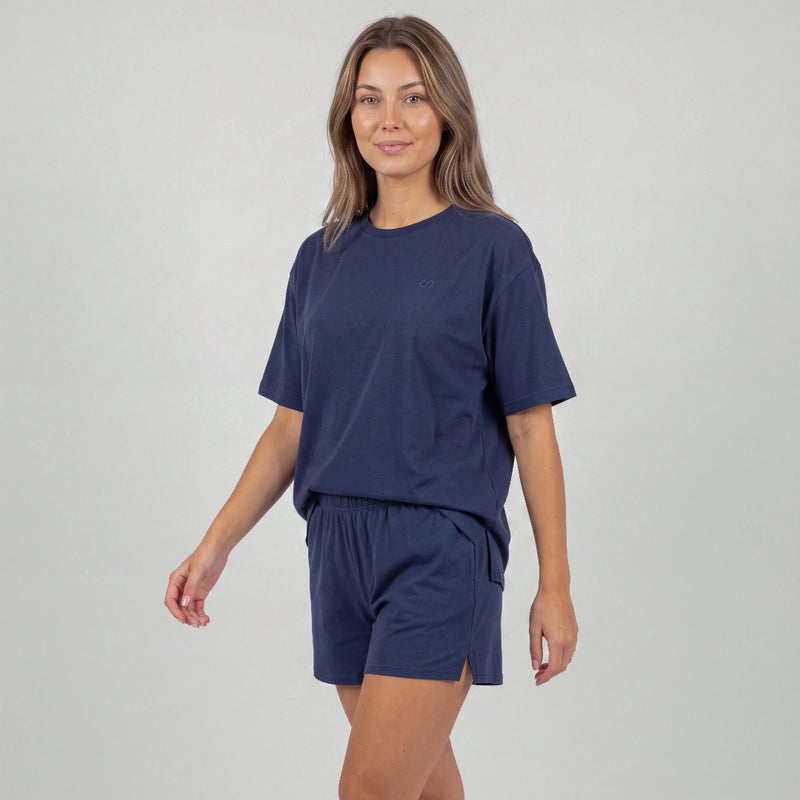 Schlafanzug Set Damen kurz - Kleidung -Dunkelblau