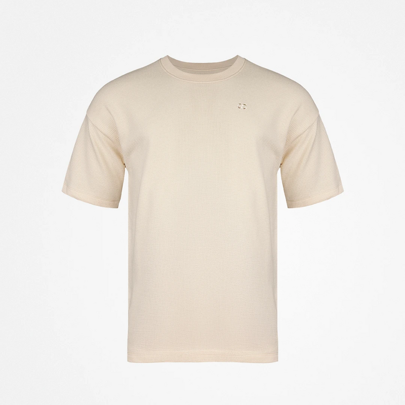 Schlafanzug Oberteil Waffle Herren kurzarm - Oberteile - Beige