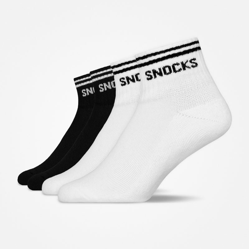 Retro Sneaker Sokken - Sokken - Zwart-Wit