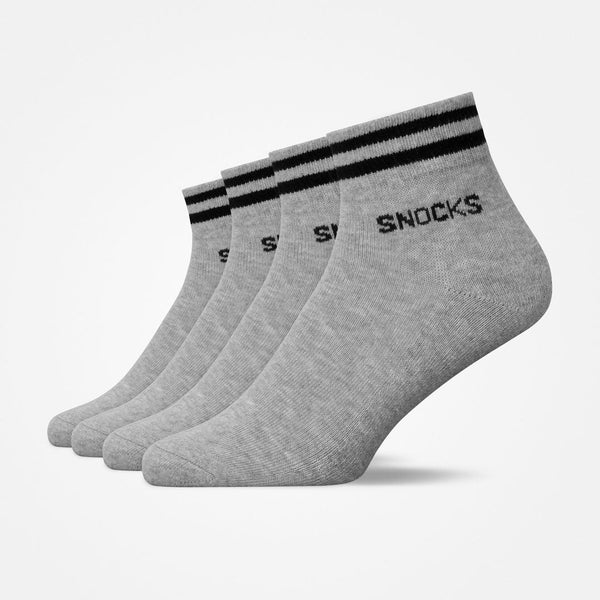 Retro Sneaker Socken mit Streifen - Socken - Grau