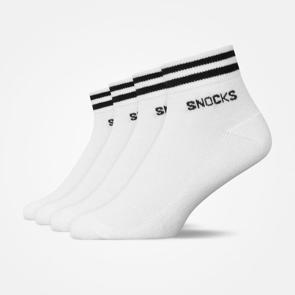 Retro Sneaker Socken mit Streifen | Weiß