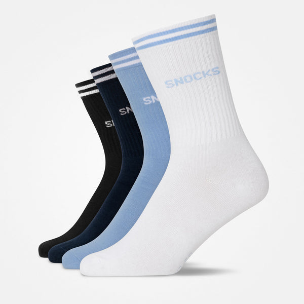 Hohe Sportsocken mit Streifen - Socken - Mix (Schwarz/Dunkelblau/Blau/Weiß)