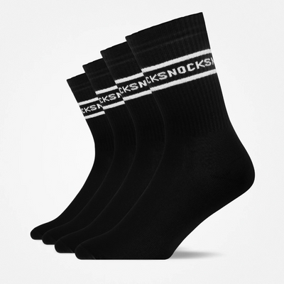 Chaussettes de sport hautes à rayures - Chaussettes - Noir (SNOCKS)