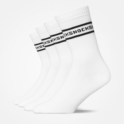 Chaussettes de sport hautes à rayures - Chaussettes - Blanc (SNOCKS)