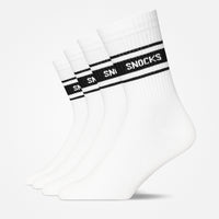 Hohe Sportsocken mit Streifen - Socken - Weiß (Retro)