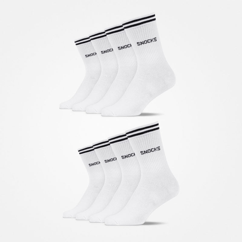 {"alt": "Hohe Sportsocken mit Streifen - Socken - Weiß", "quantity":"2"}