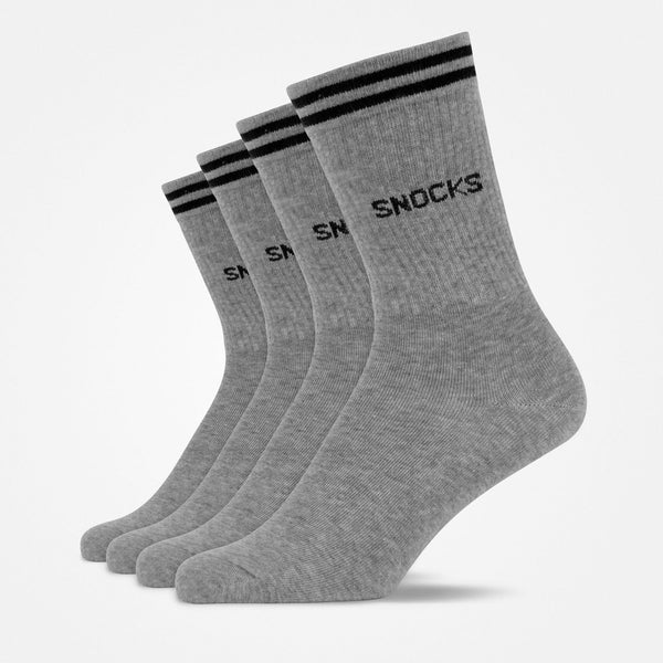 Hohe Sportsocken mit Streifen - Socken - Grau