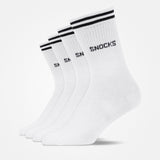 Chaussettes de sport hautes à rayures - Chaussettes - Blanc