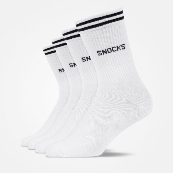 Hohe Sportsocken mit Streifen - Socken - Weiß