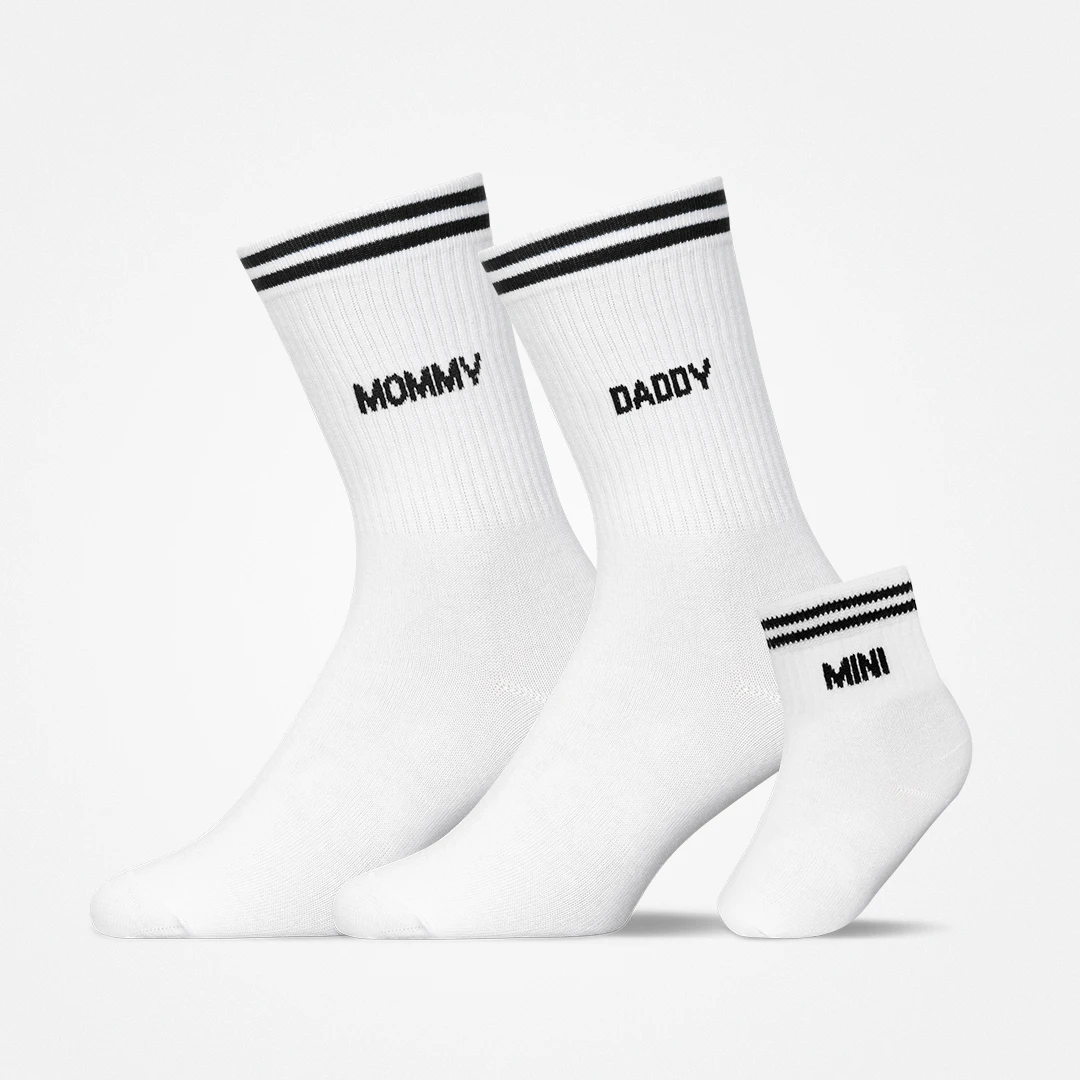 Chaussettes rétro famille | Blanc