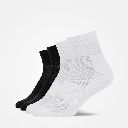 Chaussettes de course mi-hautes - Chaussettes - Noir et blanc