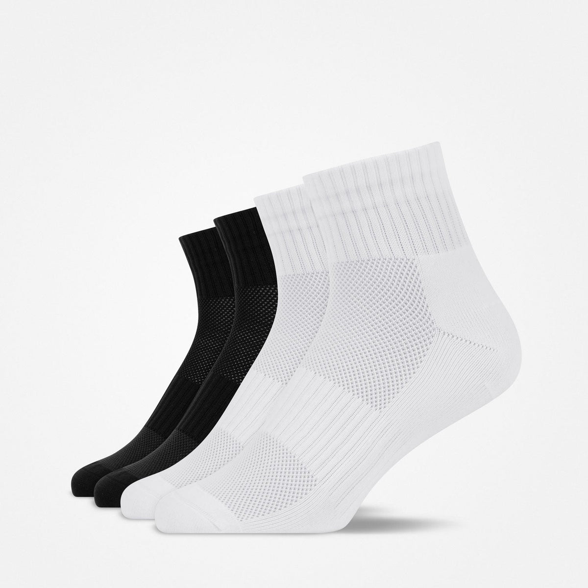 Chaussettes de course de hauteur moyenne - Chaussettes - Noir et blanc