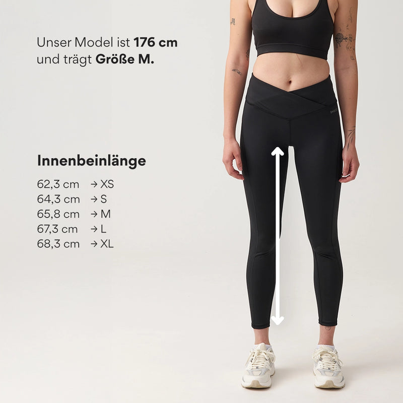 High Waist Leggings V Cross - Hosen - Passform