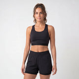 Pantaloncini sportivi 2 in 1 da donna | Nero