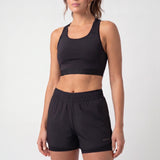 Pantaloncini sportivi 2 in 1 da donna | Nero