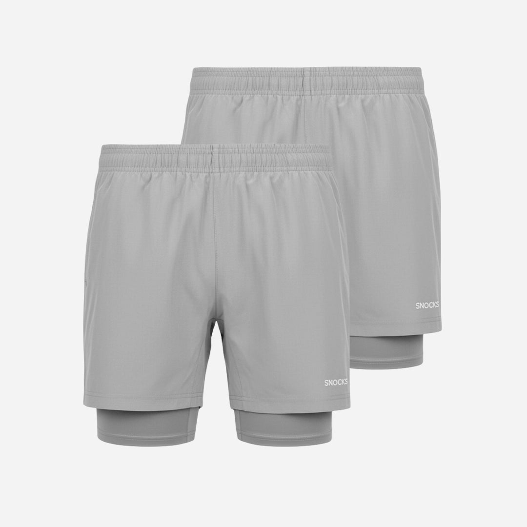 {"alt": "2 in 1 Shorts Herren - Hosen - Silber Grau", "quantity":"2"}