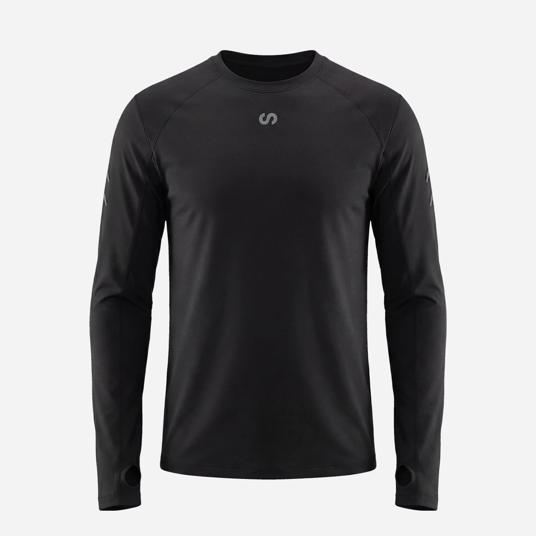 Laufshirt langarm Herren - Oberteile - Schwarz
