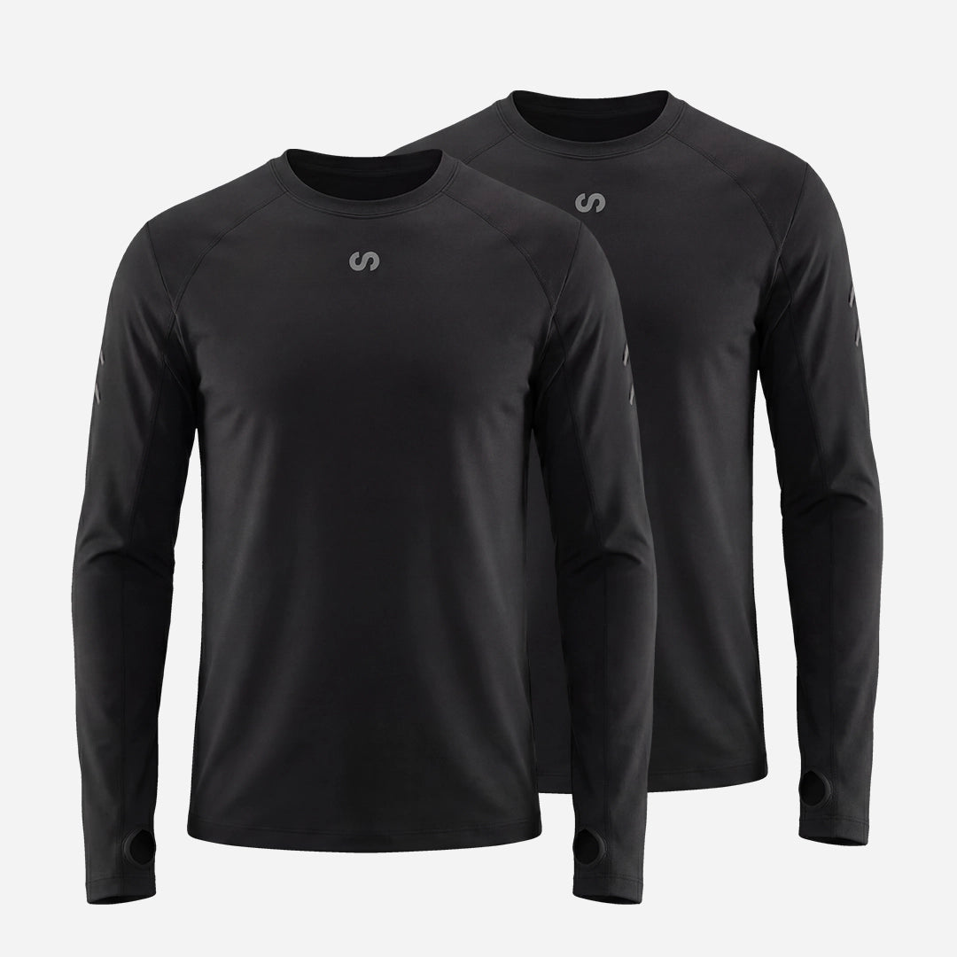 {"alt": "Laufshirt langarm Herren - Oberteile - Schwarz", "quantity":"2"}