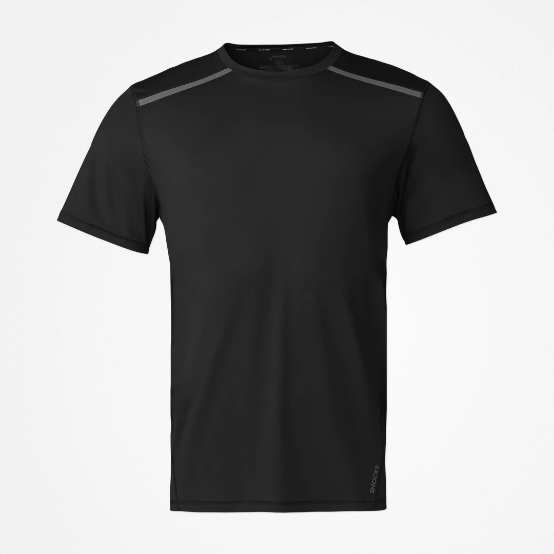 {"alt": "Trainingsshirt mit Reflexstreifen - Oberteile - Schwarz", "quantity":"1"}
