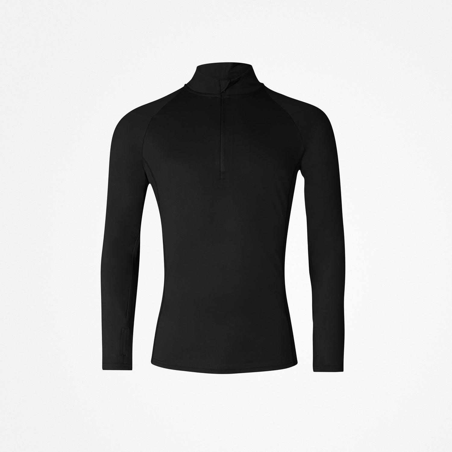 1/2 Zip Sportshirt langarm Herren - Oberteile - Schwarz