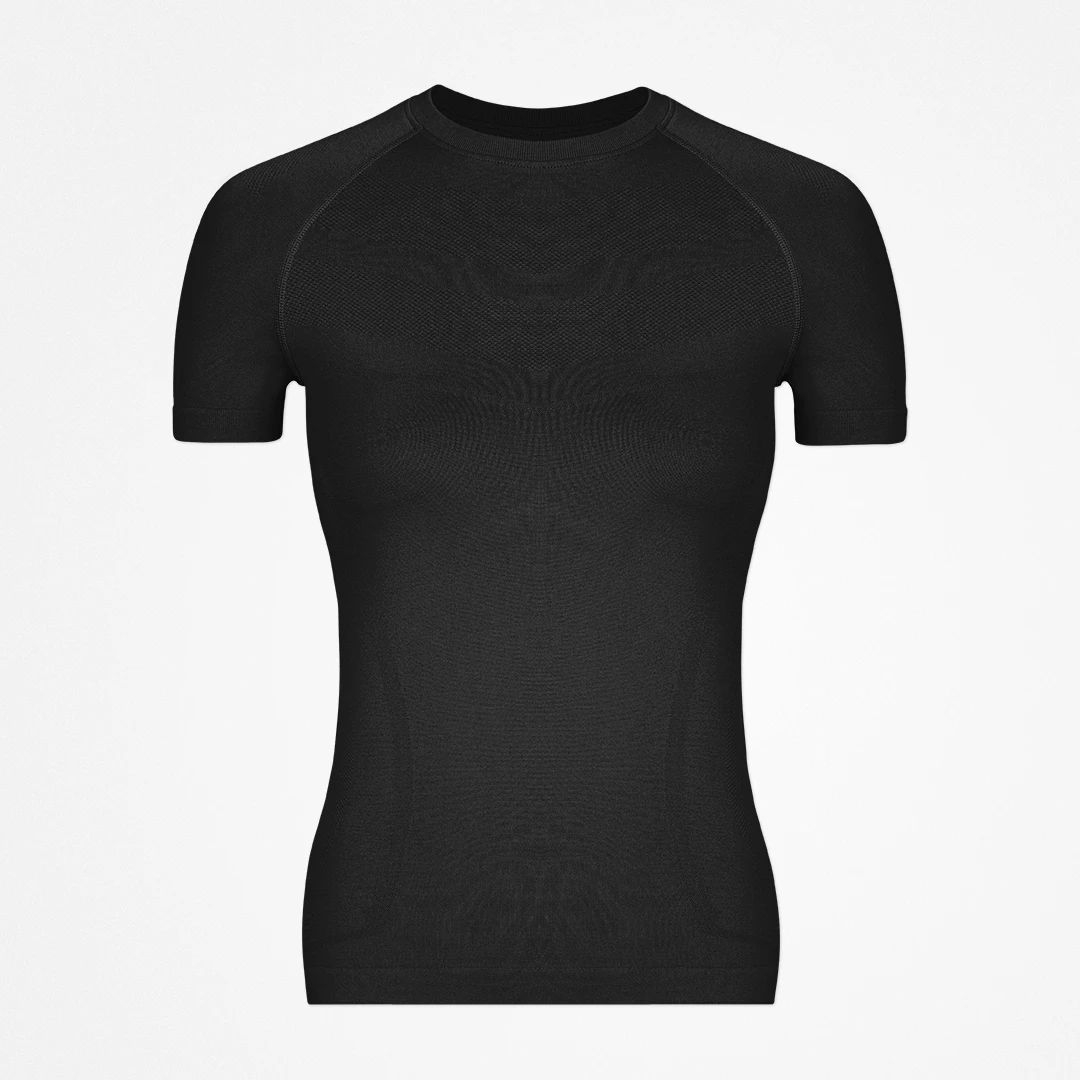 Sport Shirt Seamless Damen - Oberteile - Schwarz
