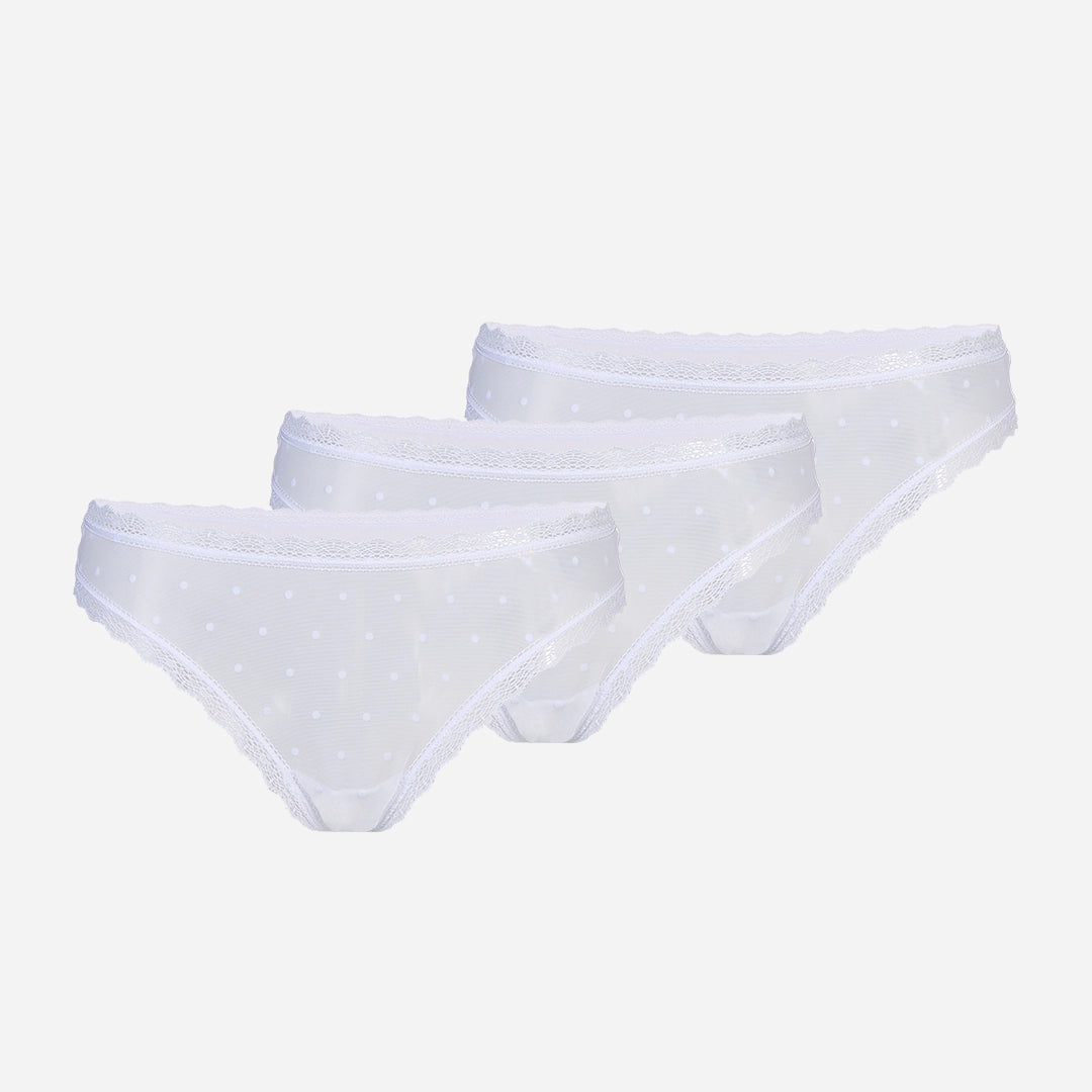 Tangas mit Spitze love - Unterhosen - Weiss