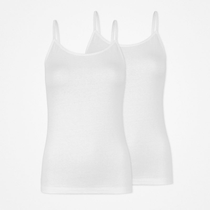 Damen Spaghetti Tops - Oberteile - Weiß