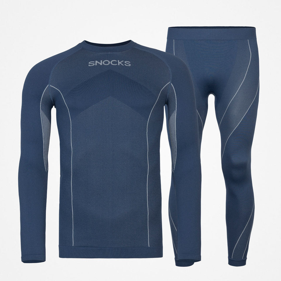 Intimo termico da uomo con foro per il pollice - Abbigliamento - Blu scuro