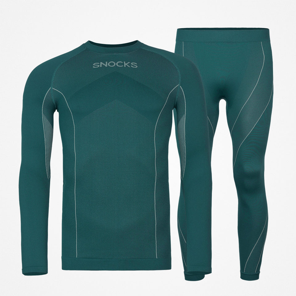 Intimo termico da uomo con foro per il pollice - Abbigliamento - Verde scuro
