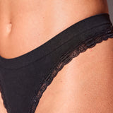 Seamless Strings mit Spitze - Unterhosen - Zarte Spitzenkante