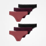 {"alt": "Tangas mit Spitze - Unterhosen - Mix (Mauve/Weinrot/Schwarz)", "quantity":"2"}