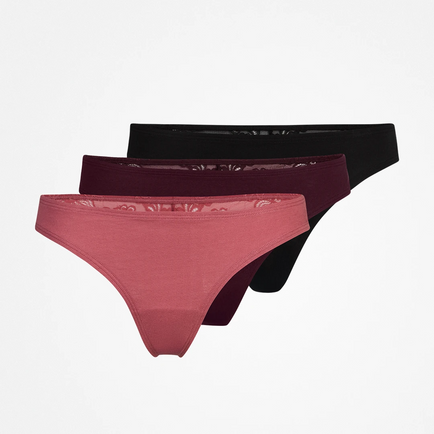 Stringhe con pizzo - Mutandine - Mix (Malva/Bordeaux/Nero) (Pizzo)