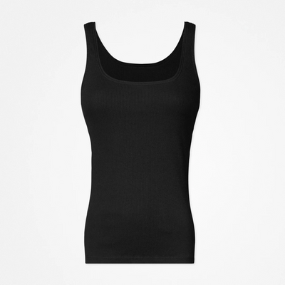 Canotta a coste da donna - Tops - Nero