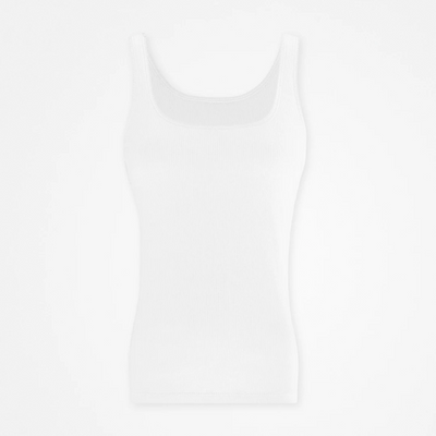 Canotta a coste da donna - Top - Bianco