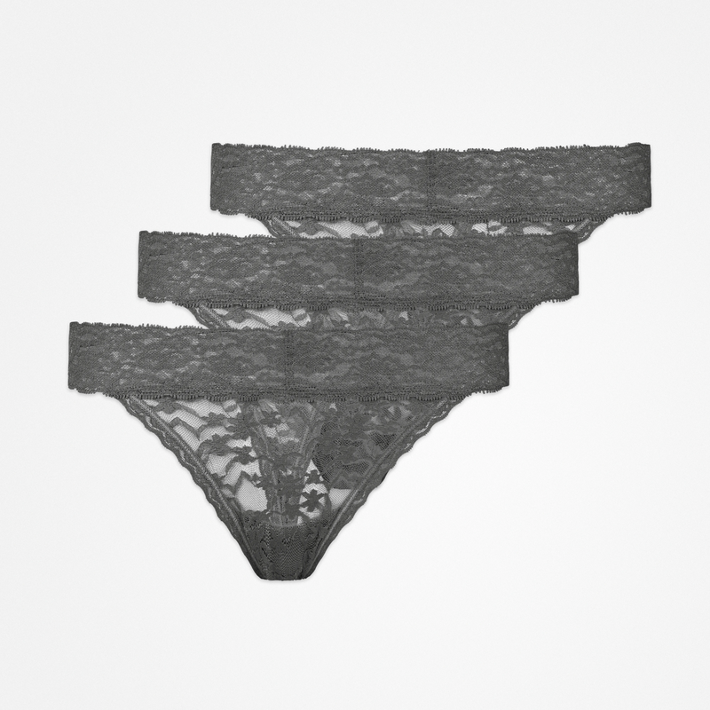 Tangas aus Spitze - Unterhosen - Grau
