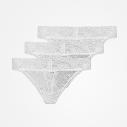 Tangas en dentelle - Culottes - Blanc