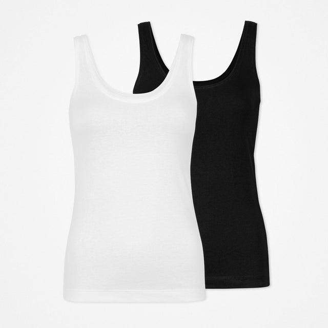 Canottiere da donna - Top - Bianco e nero