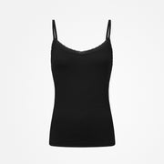 Damen Unterhemd mit Spitze - Oberteile - Schwarz