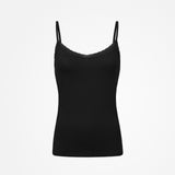 Maillot de corps femme avec dentelle - Hauts - Noir